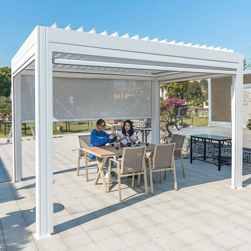 Motorized Retractable Aluminum Louvered Roof Pergola